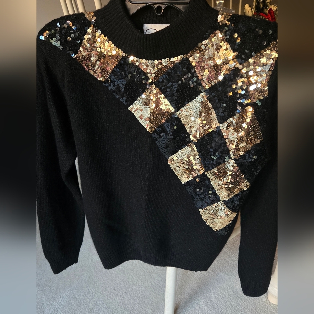 Black & Gold Dressy Sweater